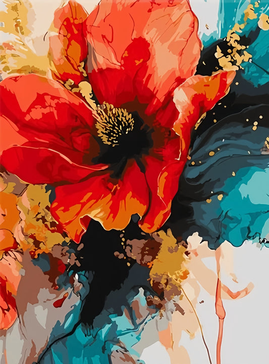 Painting By Numbers Kit - Abstract Flowers