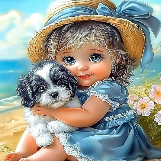 DIY Diamond Painting Kits - Girl And Puppy