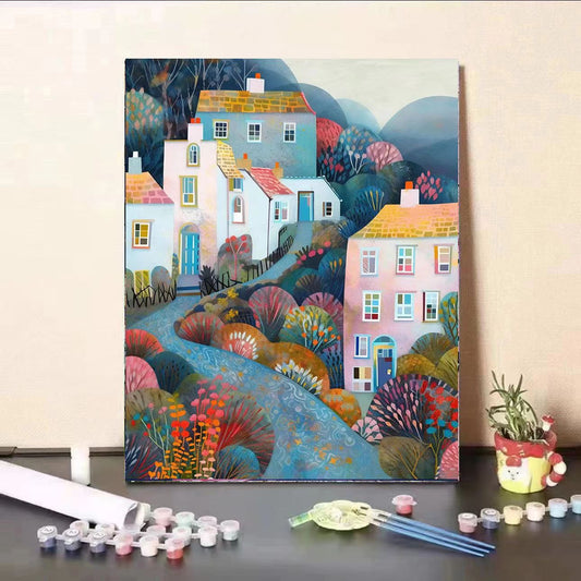 Paint By Numbers Kit - Colorful Town 4