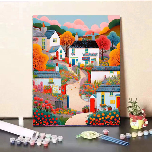 Paint By Numbers Kit - Colorful Town 5