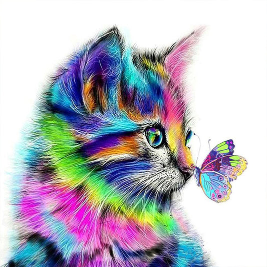 DIY Diamond Painting Kit - Cat and Butterfly