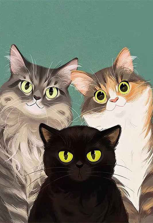 DIY Diamond Painting Kit - Three Cats