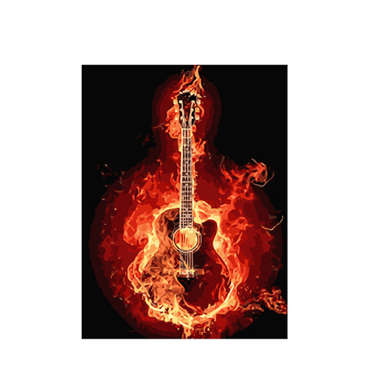 DIY Diamond Painting Kit - Flame Guitar