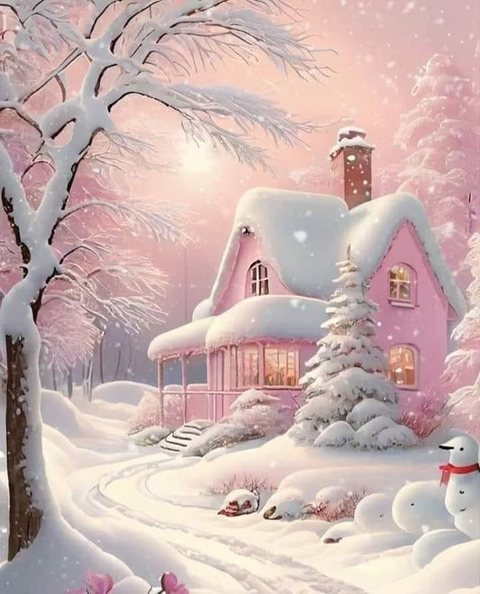 DIY Diamond Painting Kit - House in the Snow