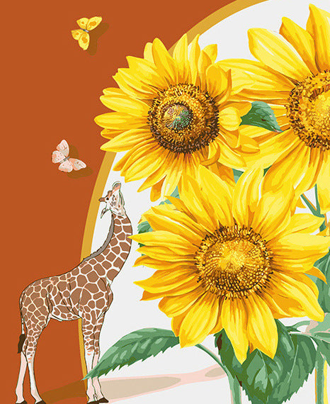 DIY Diamond Painting Kit - Giraffe and Sunflower Painting