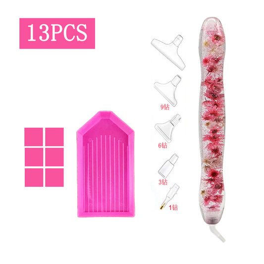 Diamond Painting Tools - Pink Flowers Resin Drill Pen