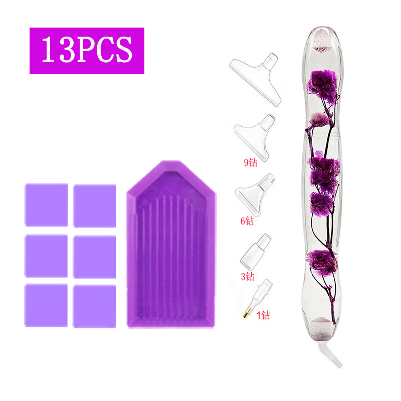 Diamond Painting Tools - Purple Flowers Resin Drill Pen