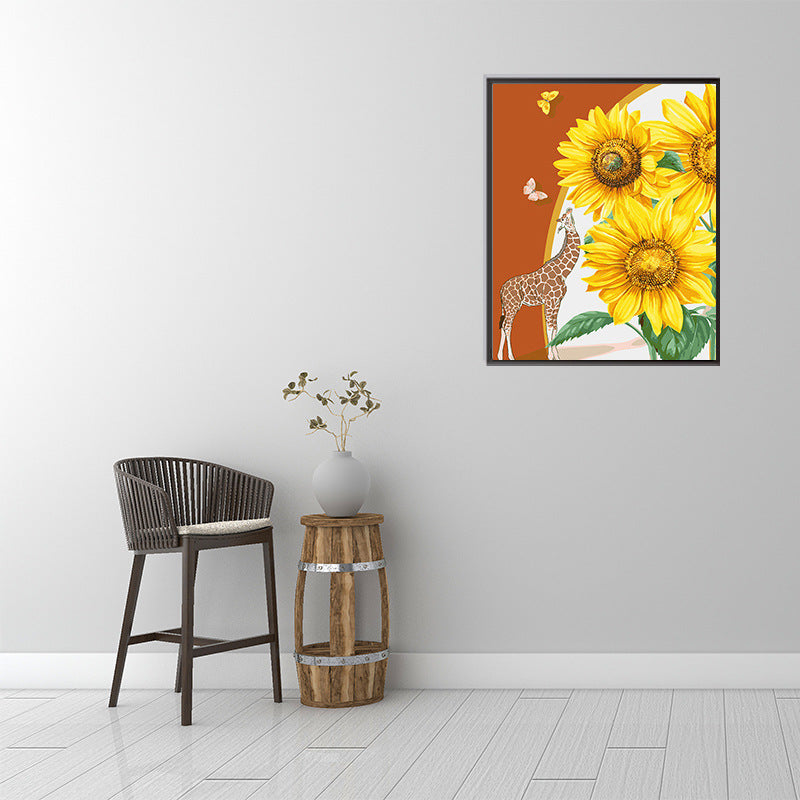 DIY Diamond Painting Kit - Giraffe and Sunflower Painting