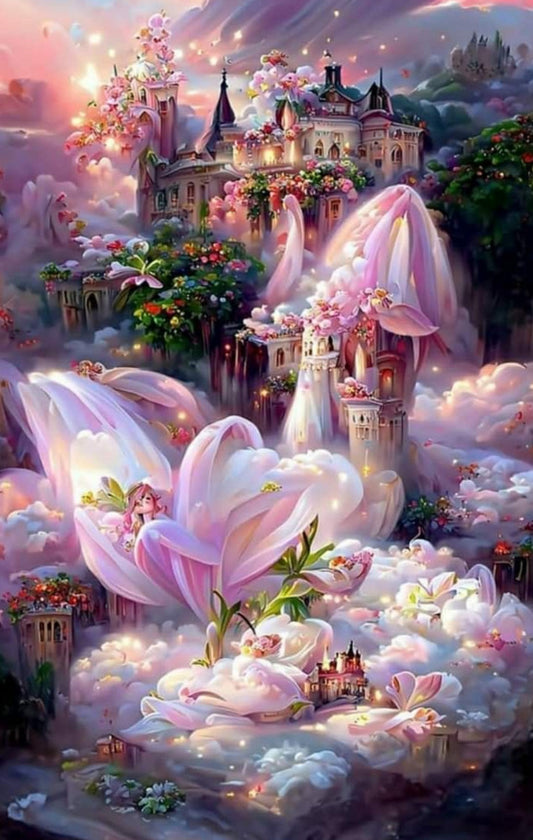 DIY Diamond Painting Kit - Romantic Flower Castle