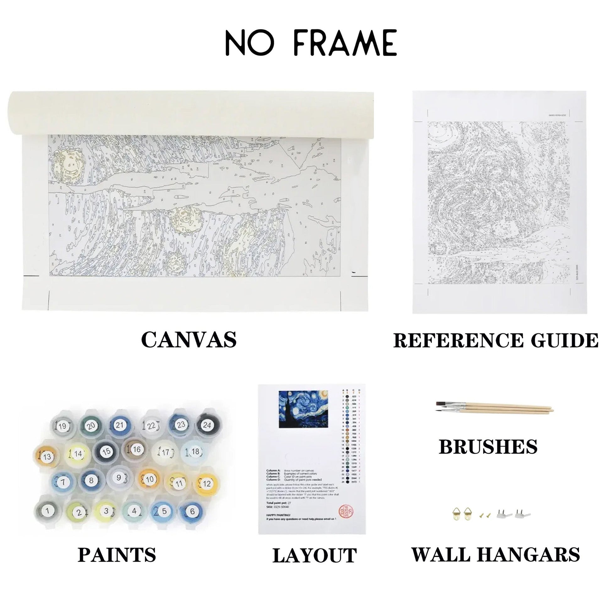 Paint by numbers kit without frame| what's in your pbn package