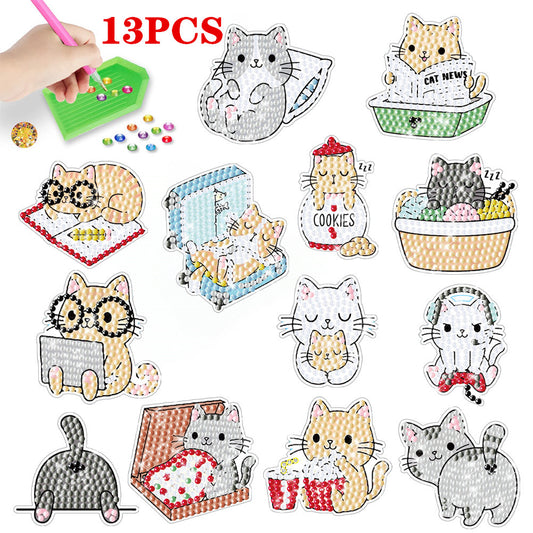 DIY Diamond Painting Craft Stickers - Cute Cat