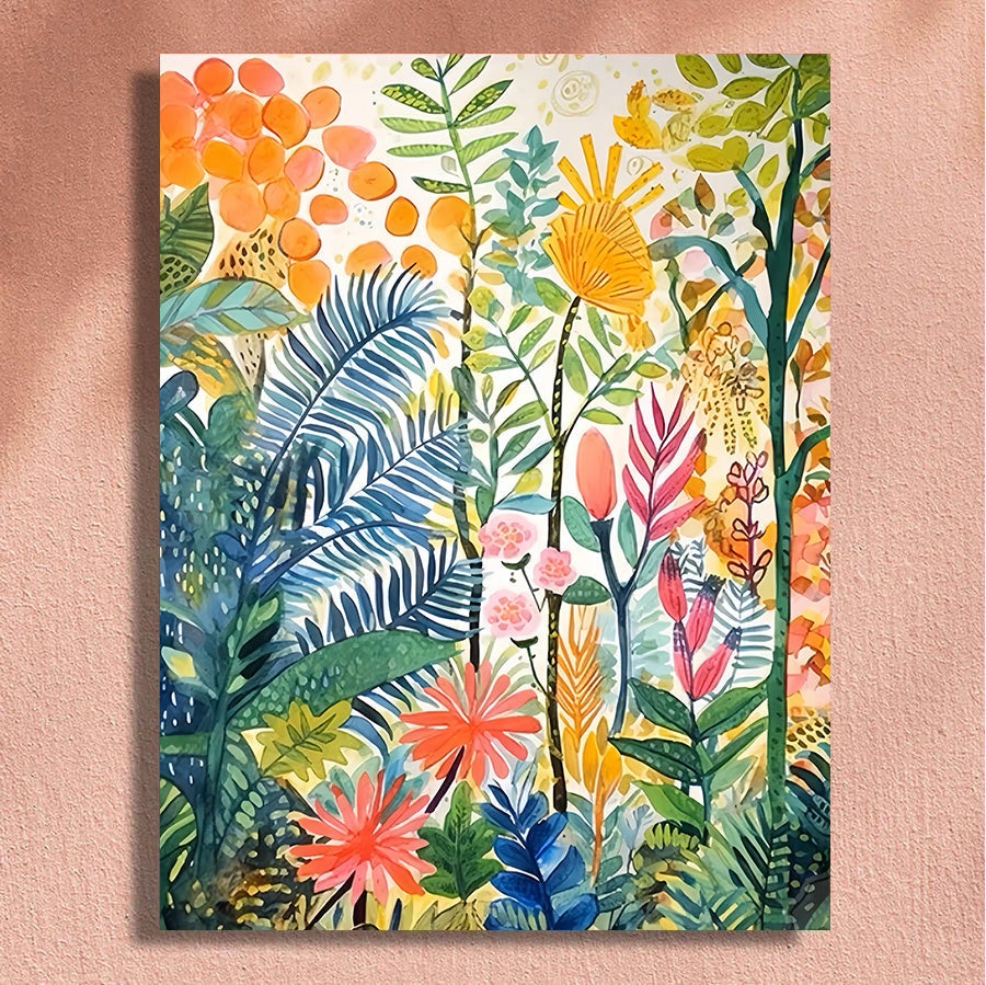 Painting By Numbers Kit - Colorful Plants
