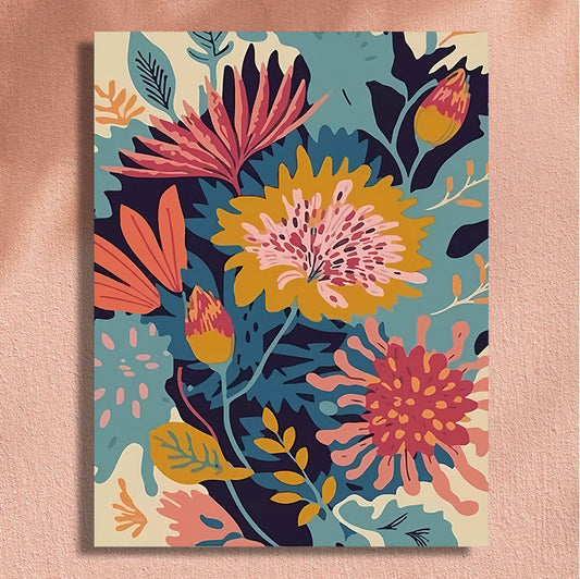 Painting By Numbers Kit - Abstract Flowers