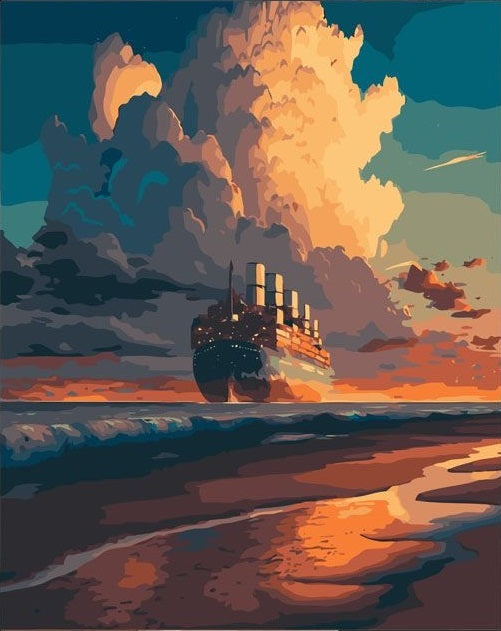 Paint By Numbers Kit - Sea Sailing Boat