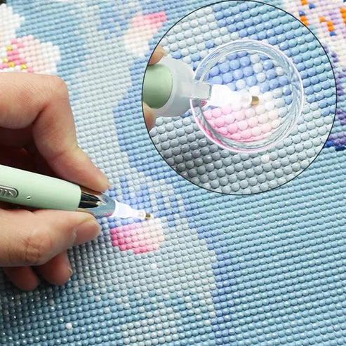 Diamond Painting Rechargeable Luminous Light Point Drilling Pen with Multi Replacement Pen Heads