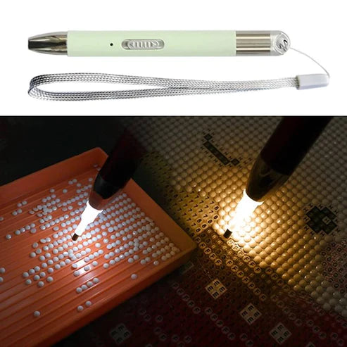 Diamond Painting Rechargeable Luminous Light Point Drilling Pen with Multi Replacement Pen Heads