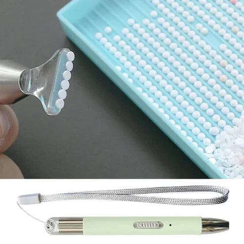 Diamond Painting Rechargeable Luminous Light Point Drilling Pen with Multi Replacement Pen Heads